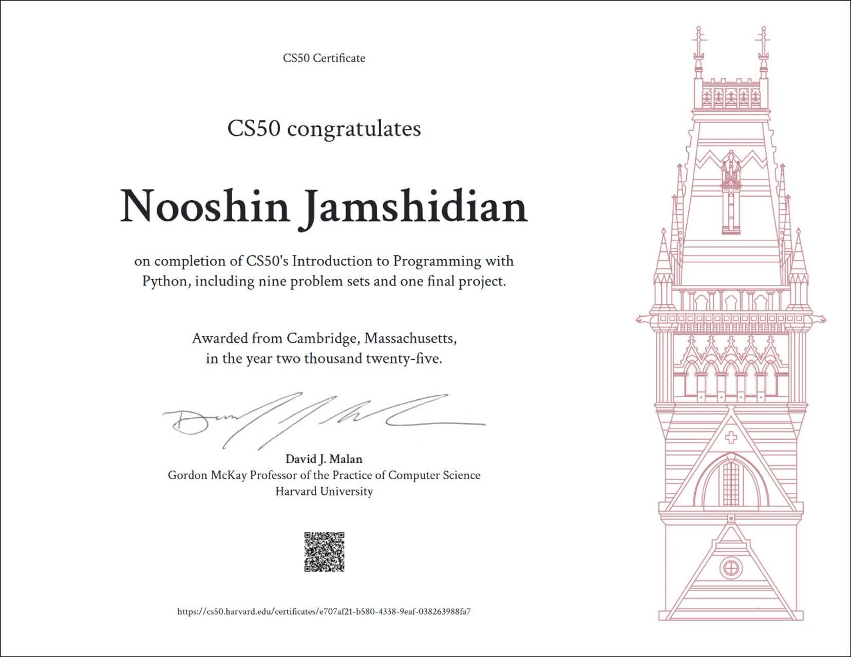 CS50P Certificate